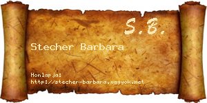 Stecher Barbara névjegykártya